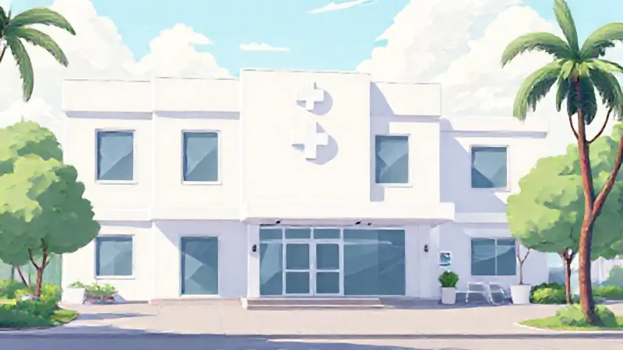 Edificio blanco clínico al aire libre