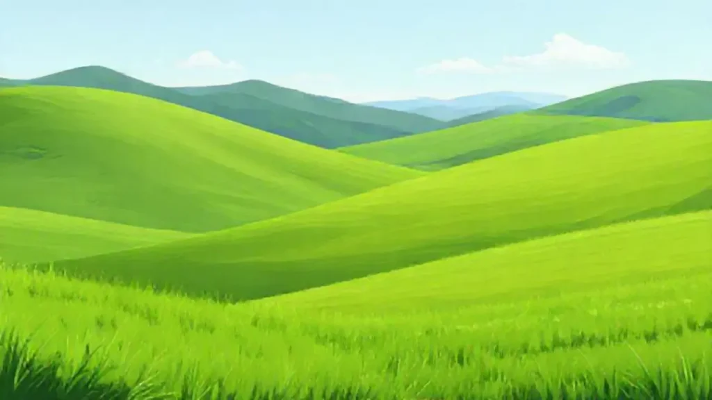 Pradera verde ascendente