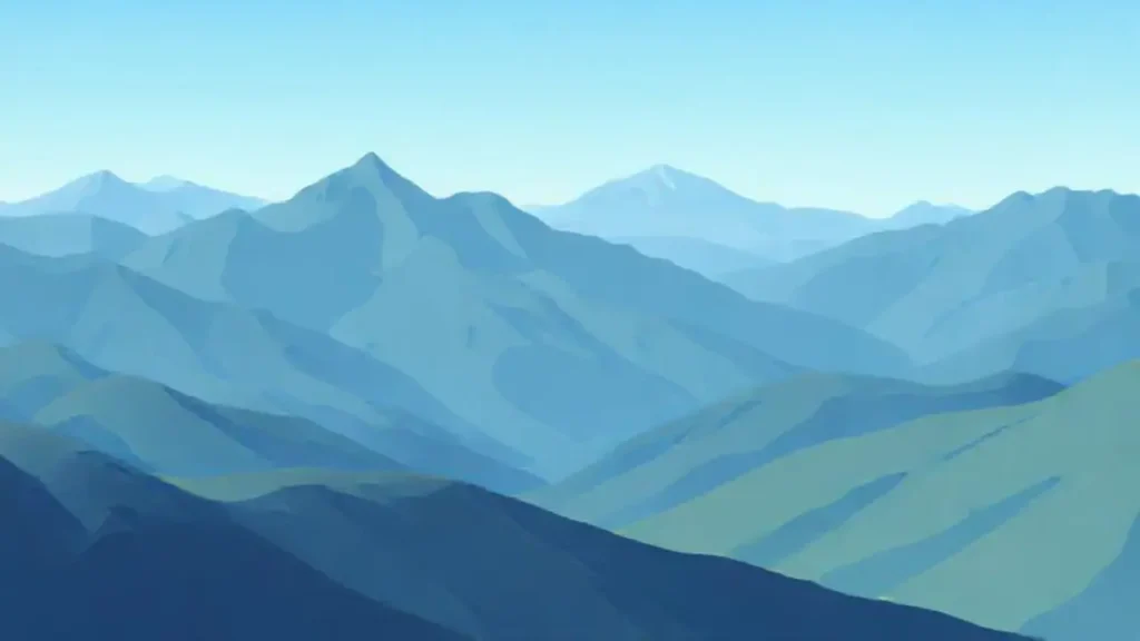 Montañas azules tranquilas