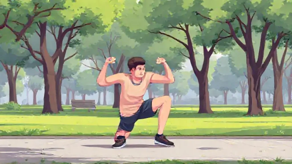 Hombre ejercitándose en el parque
