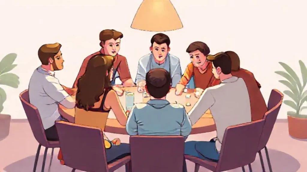 Personas reunidas en torno a una mesa