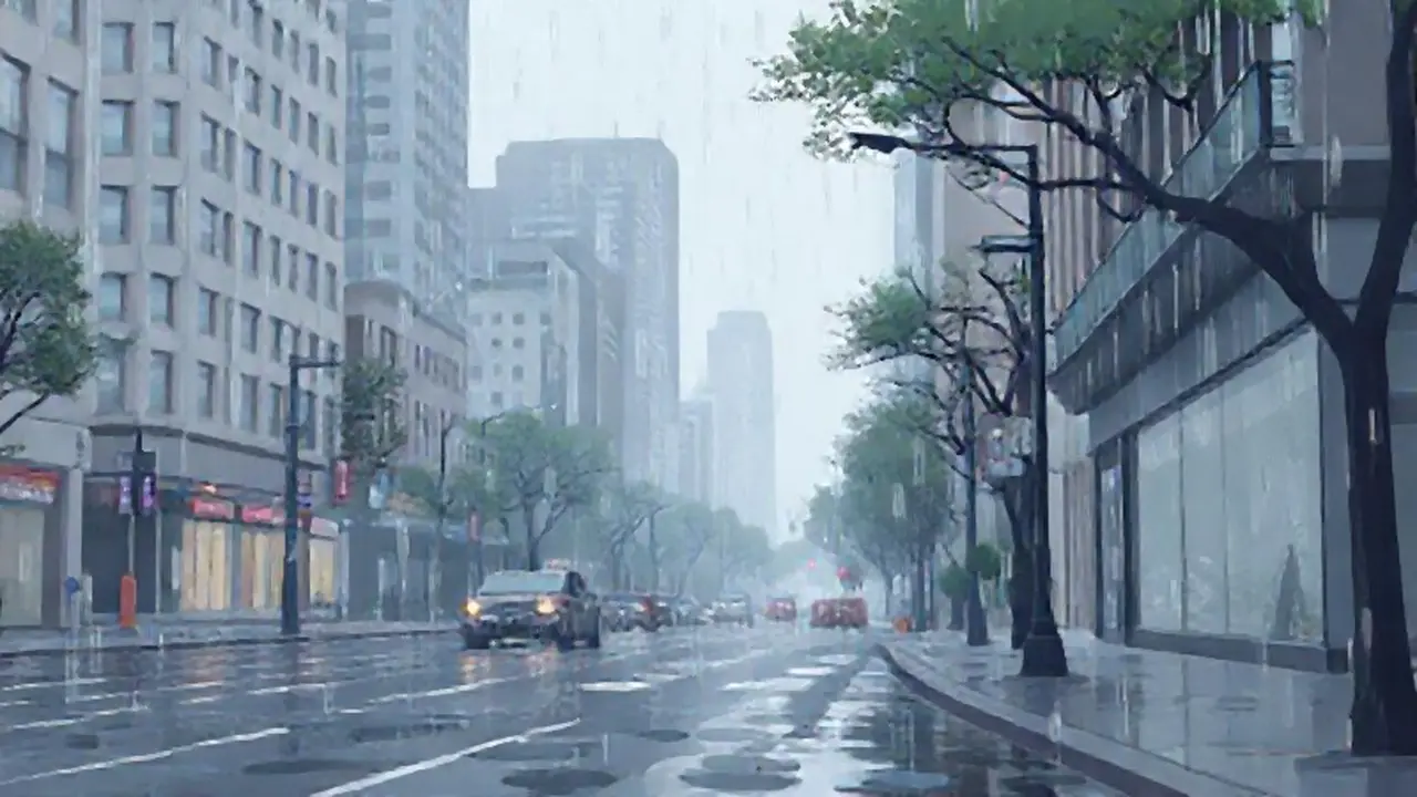 Lluvia gris sobre la ciudad