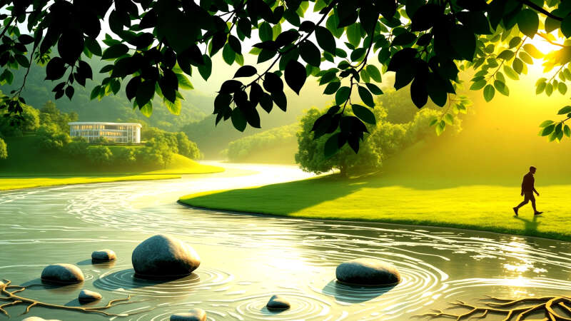 Naturaleza y arquitectura conviven pacíficamente y con calma