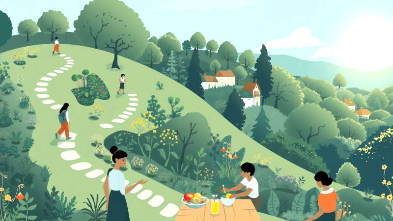 Jardín próspero evoca salud y comunidad