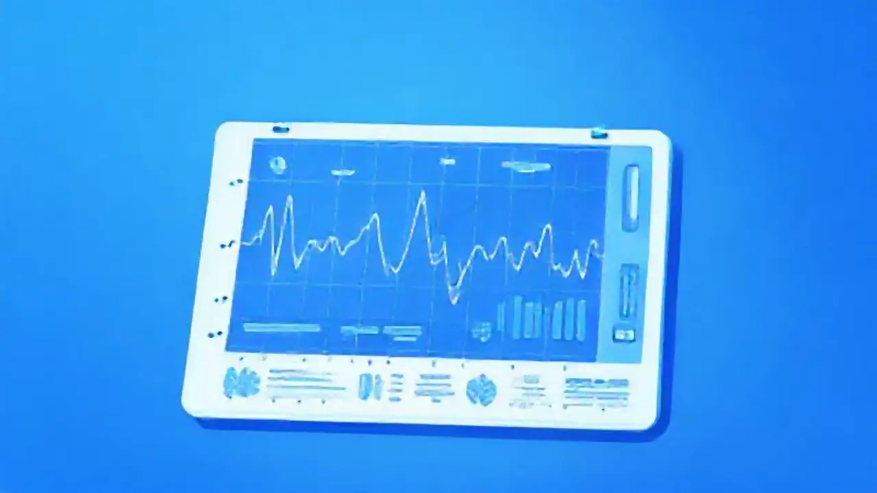 Un gráfico médico azul flota