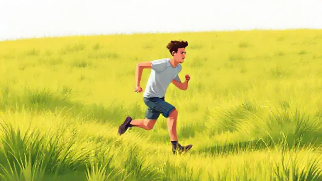 Corredor corriendo por el campo