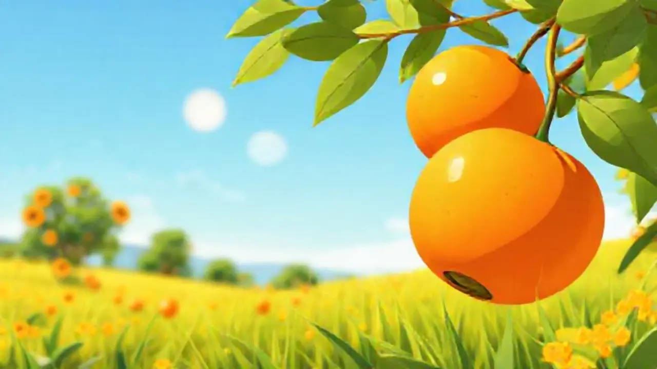 Naranja en campo soleado