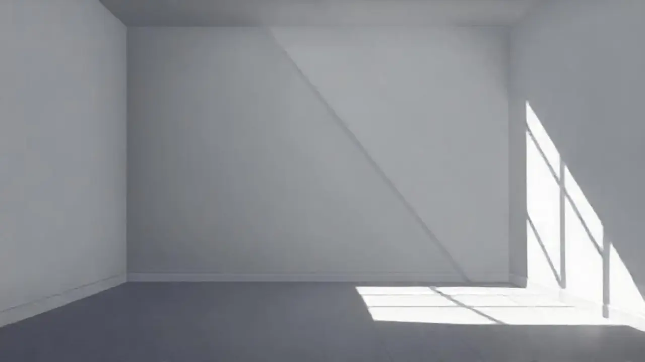 Habitación gris, luz suave