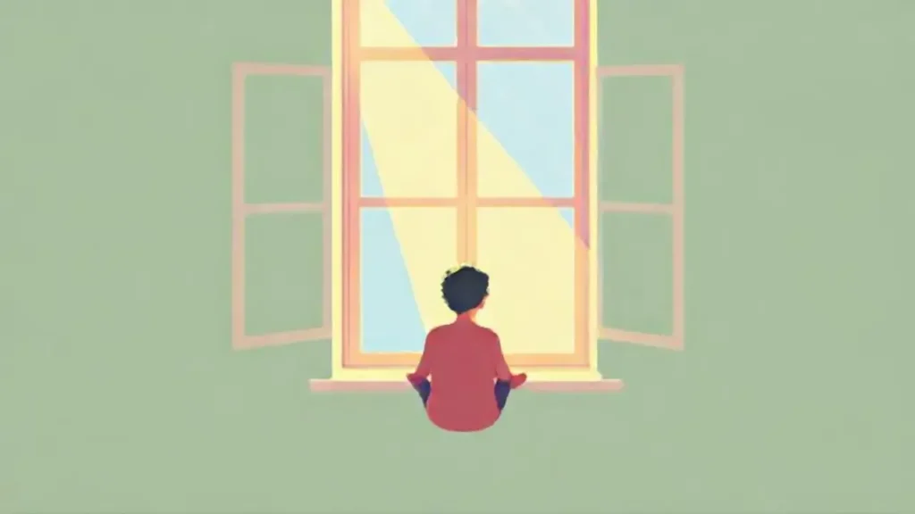 Hombre junto a la ventana