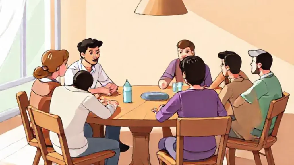 Personas alrededor de una mesa
