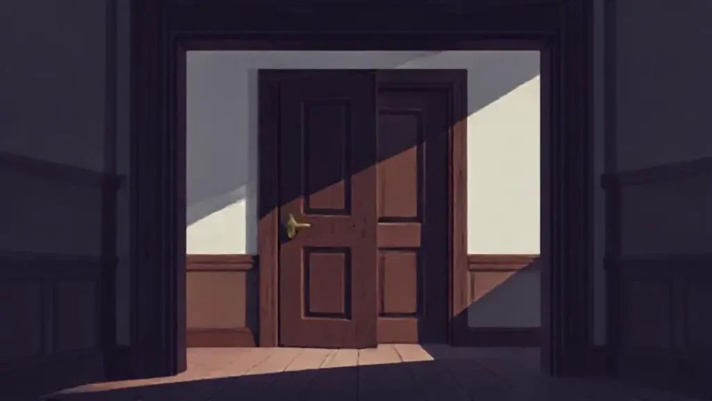 Puerta de madera oscura