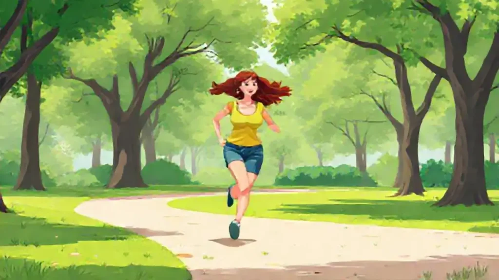 Mujer corriendo en el parque
