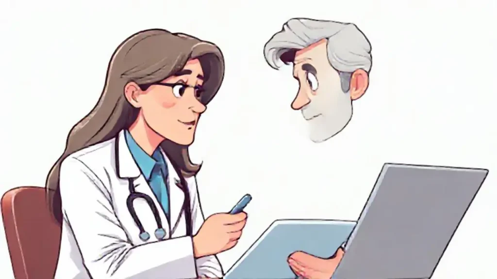 El médico examina a la joven