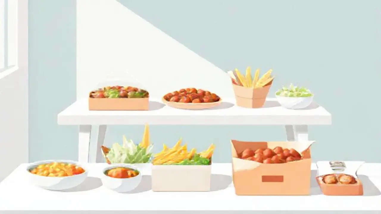 Mesa blanca, comida colorida