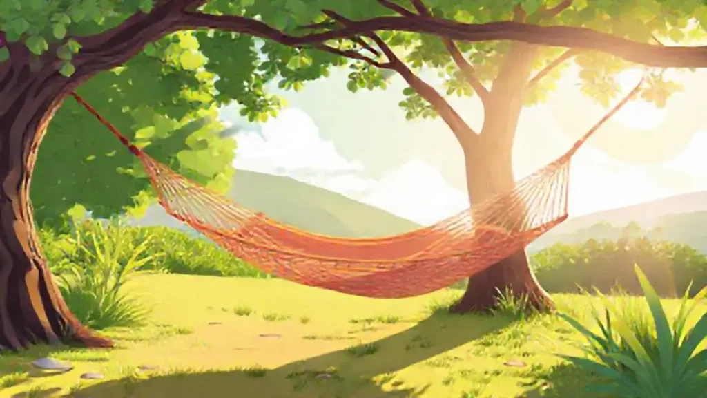 Hamaca soleada al aire libre