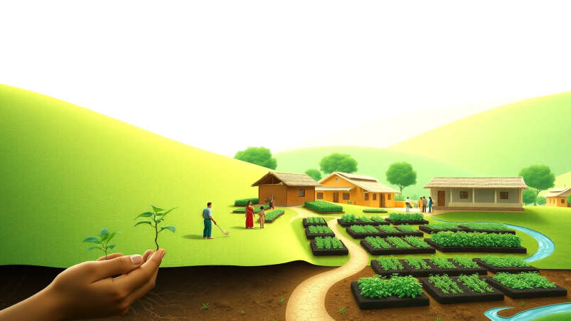 Comunidad sostenible y colaborativa en armonía natural