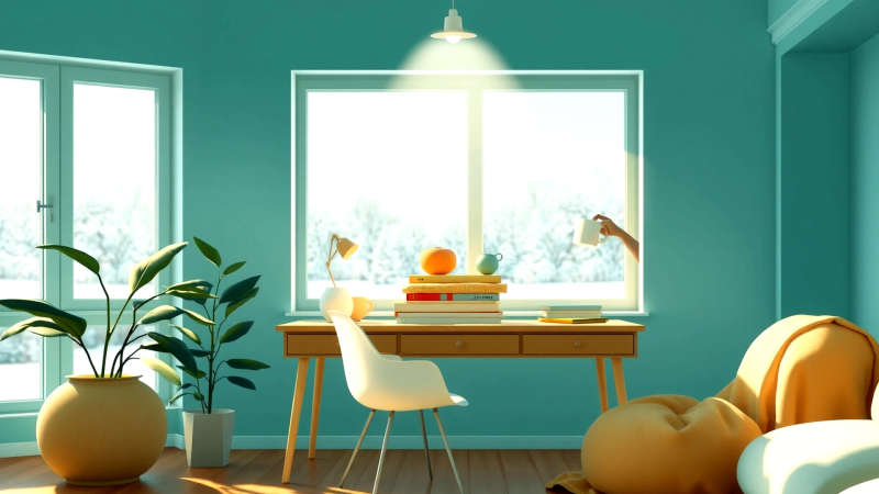 Ambiente tranquilo y productivo en interior