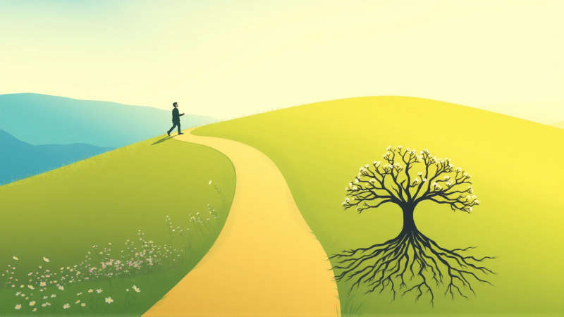 El camino representa un crecimiento personal resiliente