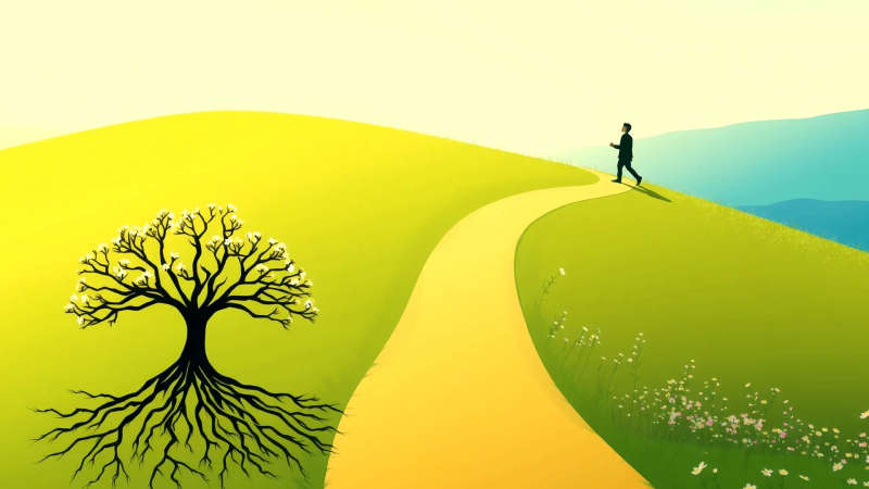 El camino representa un crecimiento personal resiliente