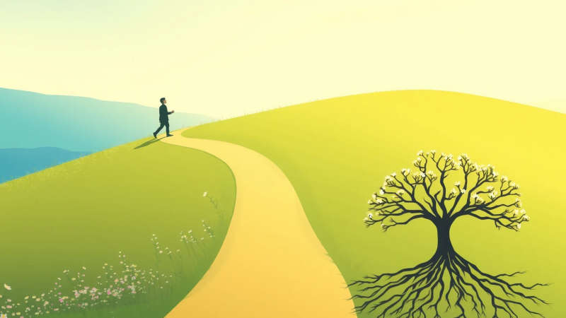 El camino representa un crecimiento personal resiliente