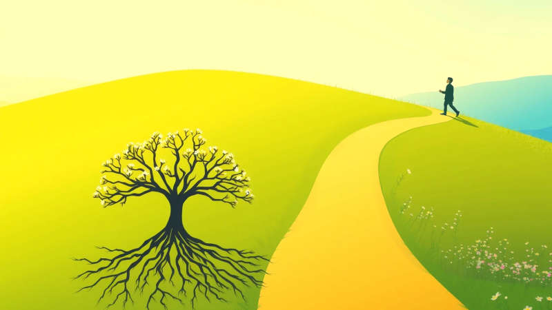 El camino representa un crecimiento personal resiliente
