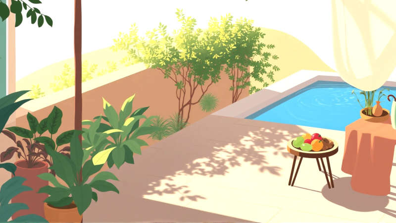 Paz y equilibrio en un oasis sereno