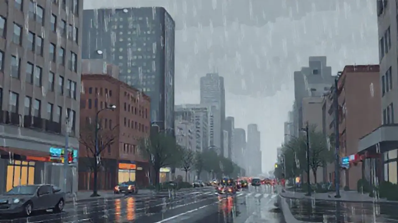 Lluvia gris sobre las calles