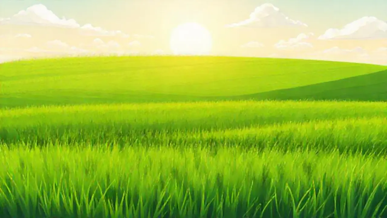 Campo verde, cielo soleado