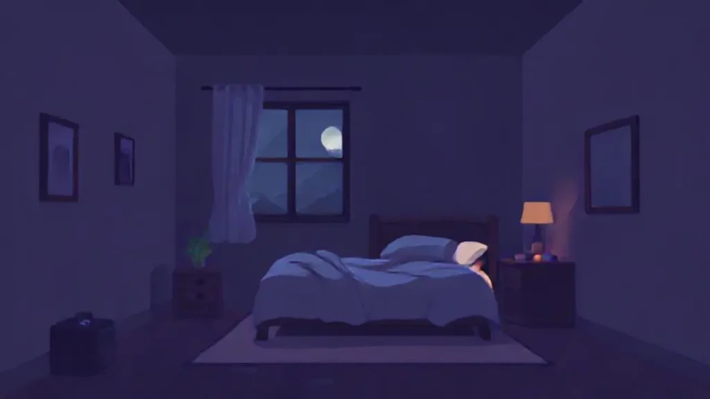 Dormitorio oscuro con una ventana