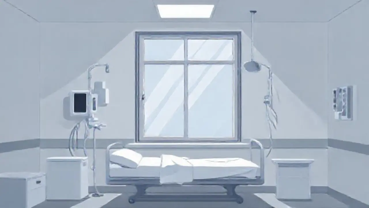 Ventana de hospital gris