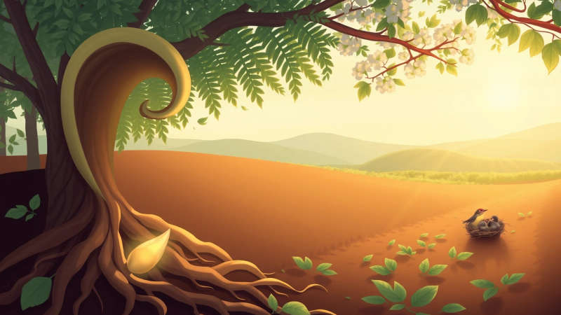 Vida nueva florece en serena protección natural
