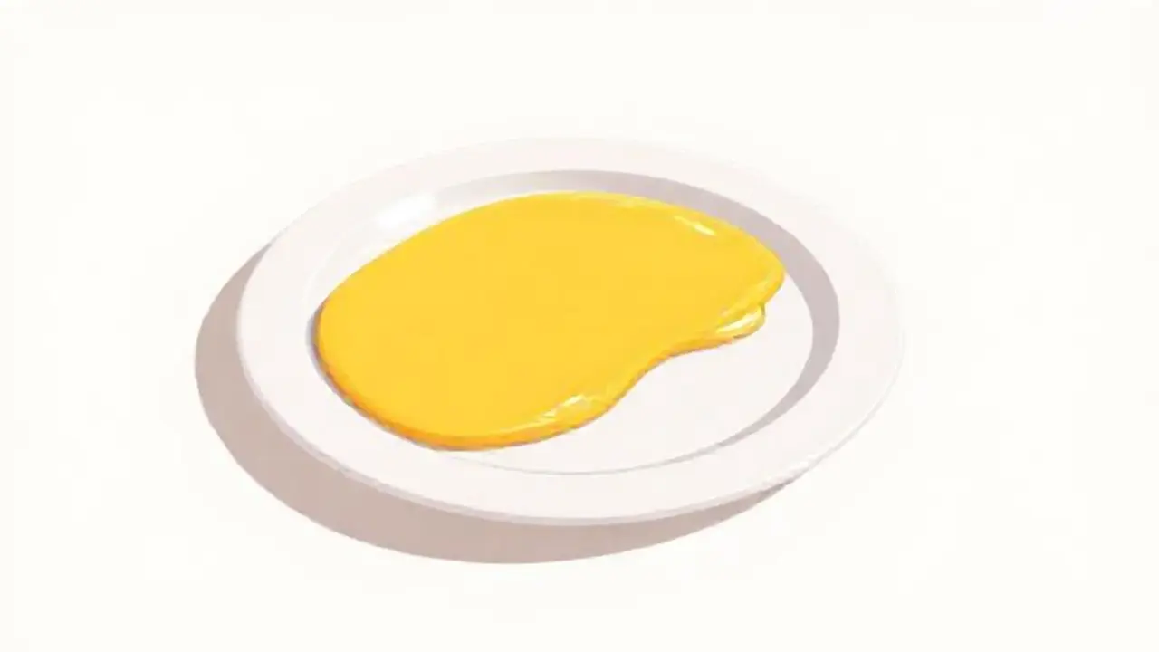 Plato blanco con salsa amarilla