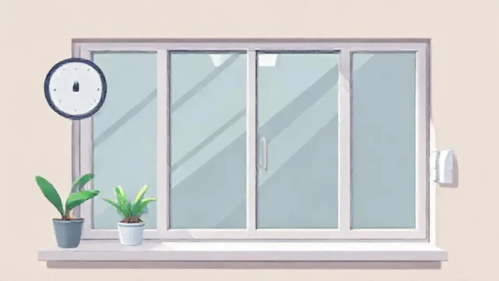 Ventana de consultorio médico gris