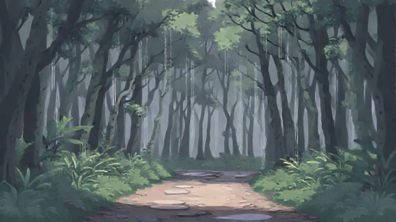 Sendero en la selva gris