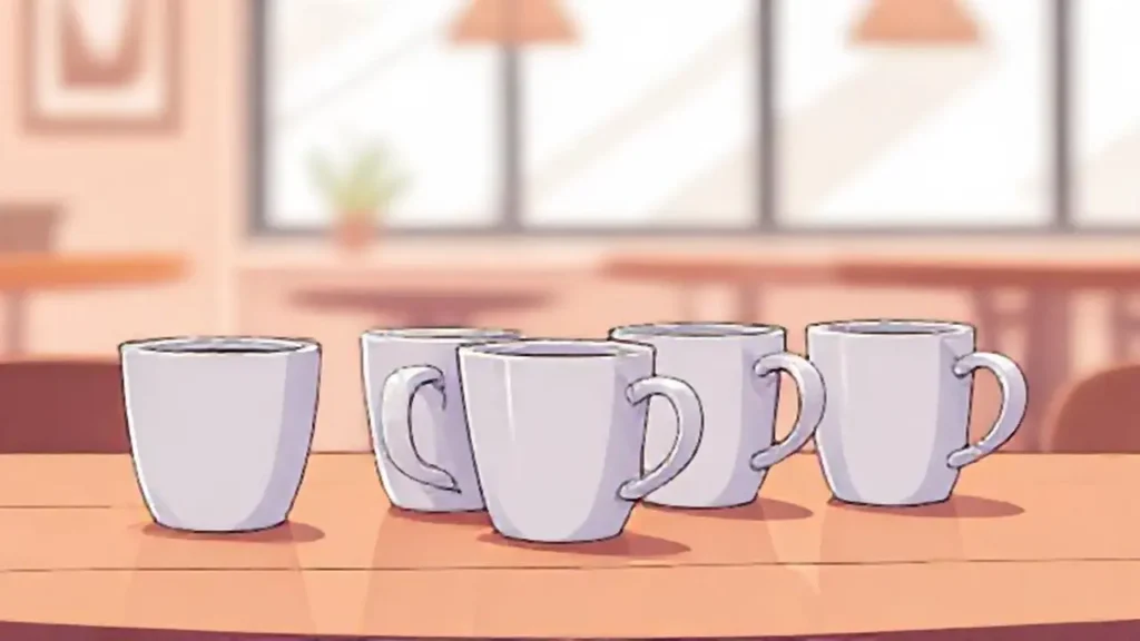 Tazas de café vacías sobre la mesa