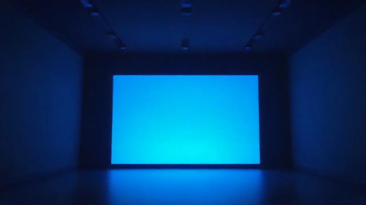 Pantalla azul ilumina la oscuridad
