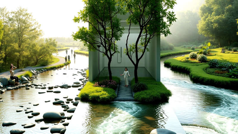 El río se divide en bienestar y equilibrio