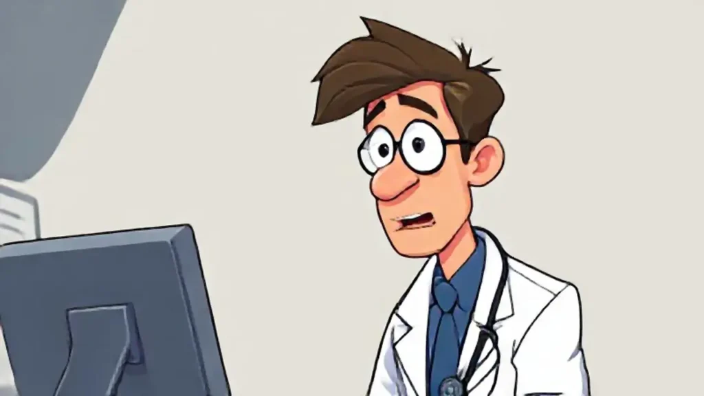 Médico habla por videollamada