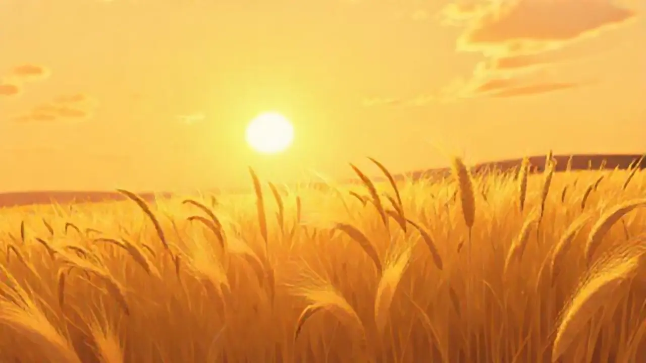 Sol dorado sobre el trigo