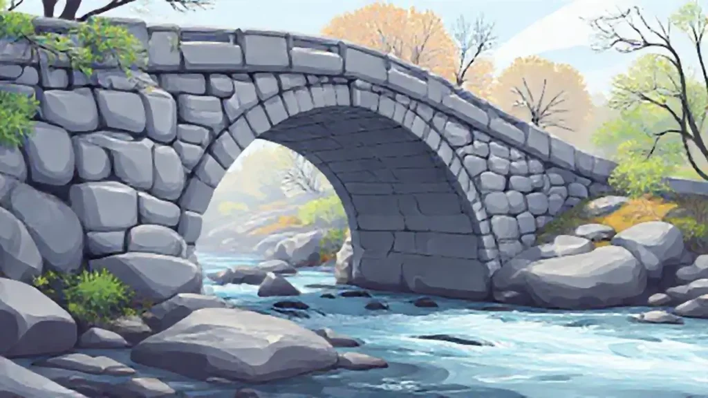 Puente de piedra sobre el río