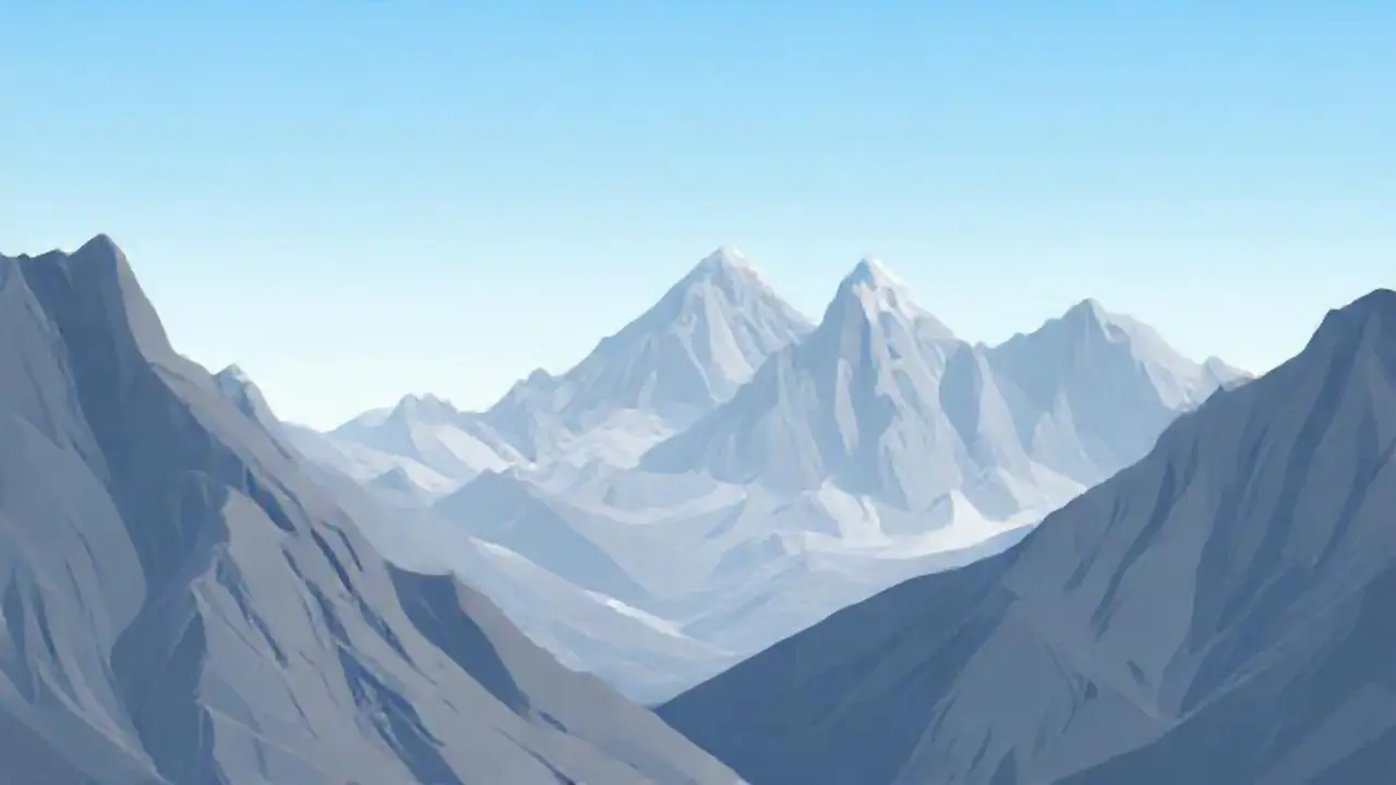 Montañas grises, cielo azul