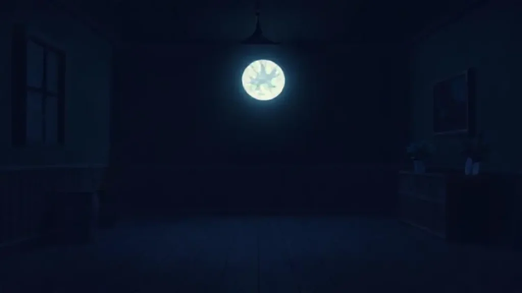 Luz plateada en una habitación oscura