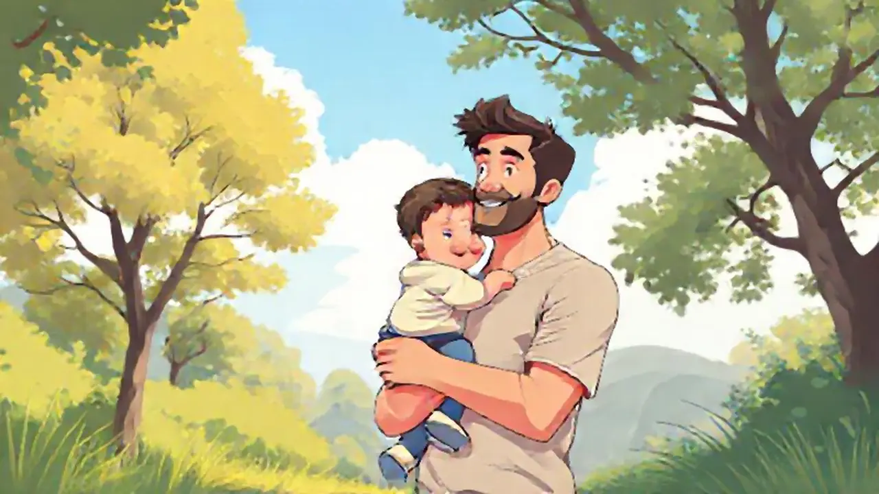 Hombre con niño al aire libre
