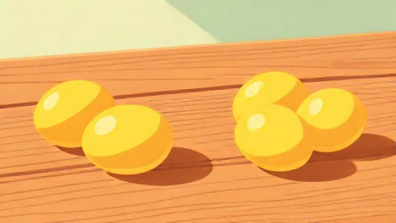 Huevos amarillos sobre madera