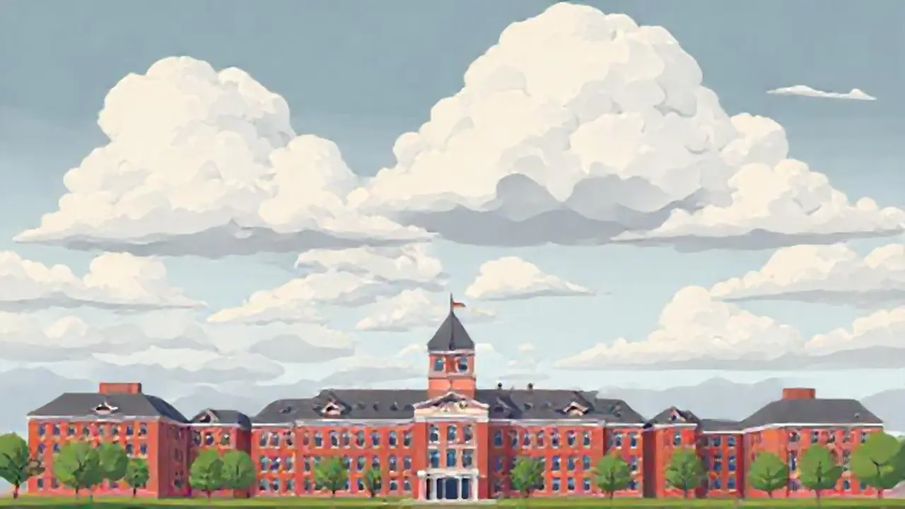 Nubes grises sobre el campus