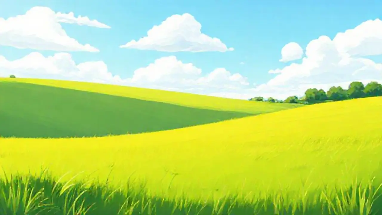 Campo verde, cielo soleado