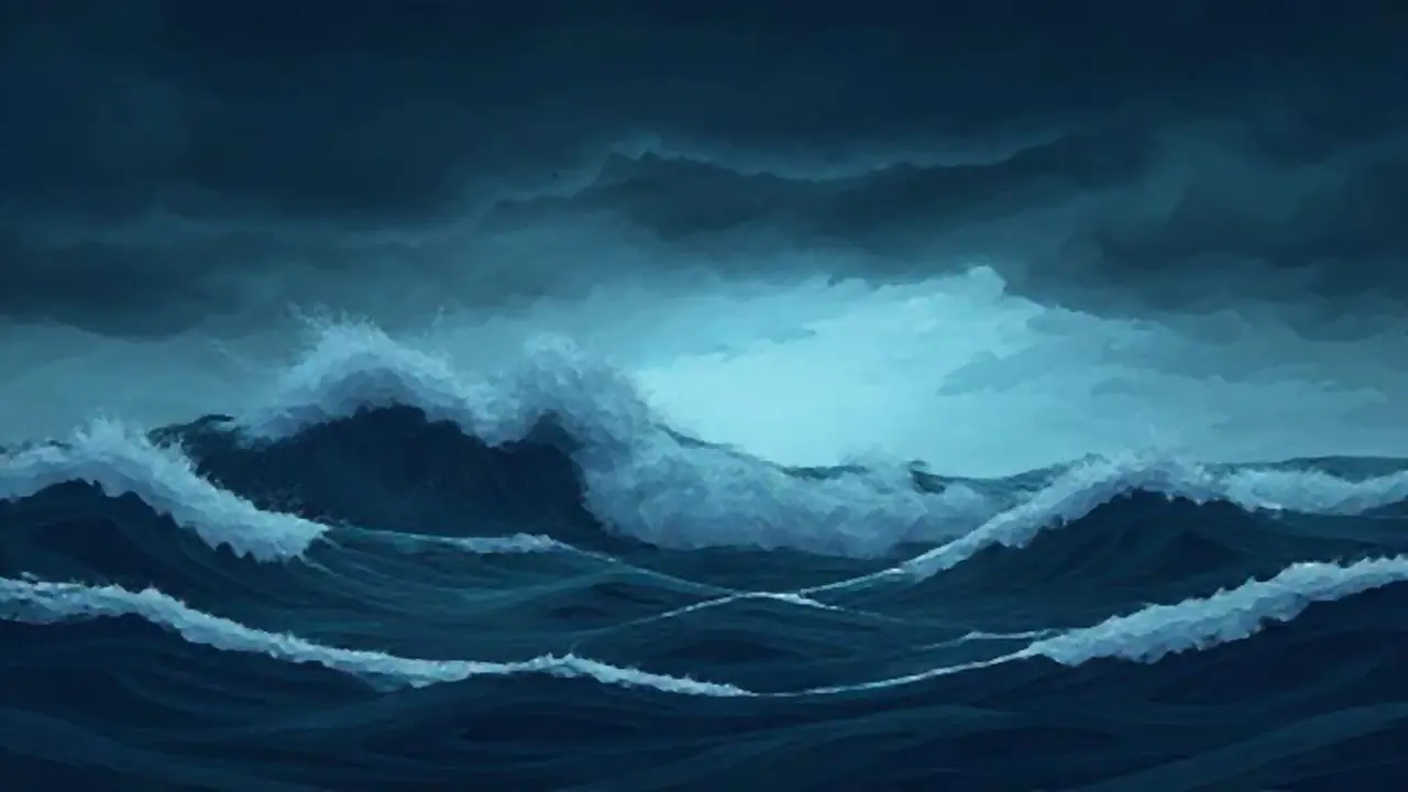 Olas oscuras y tormentosas