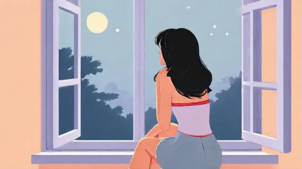 Mujer junto a la ventana