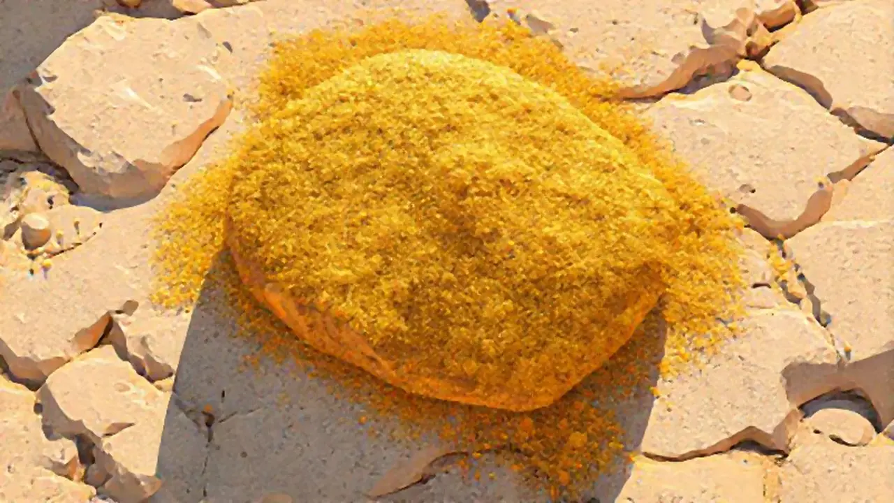 Polvo dorado sobre piedra iluminada