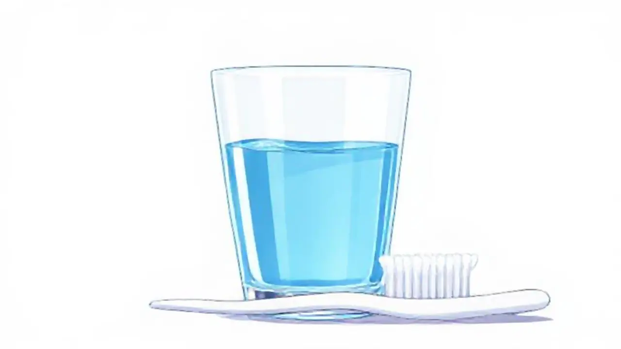 Cepillo de dientes blanco junto al agua